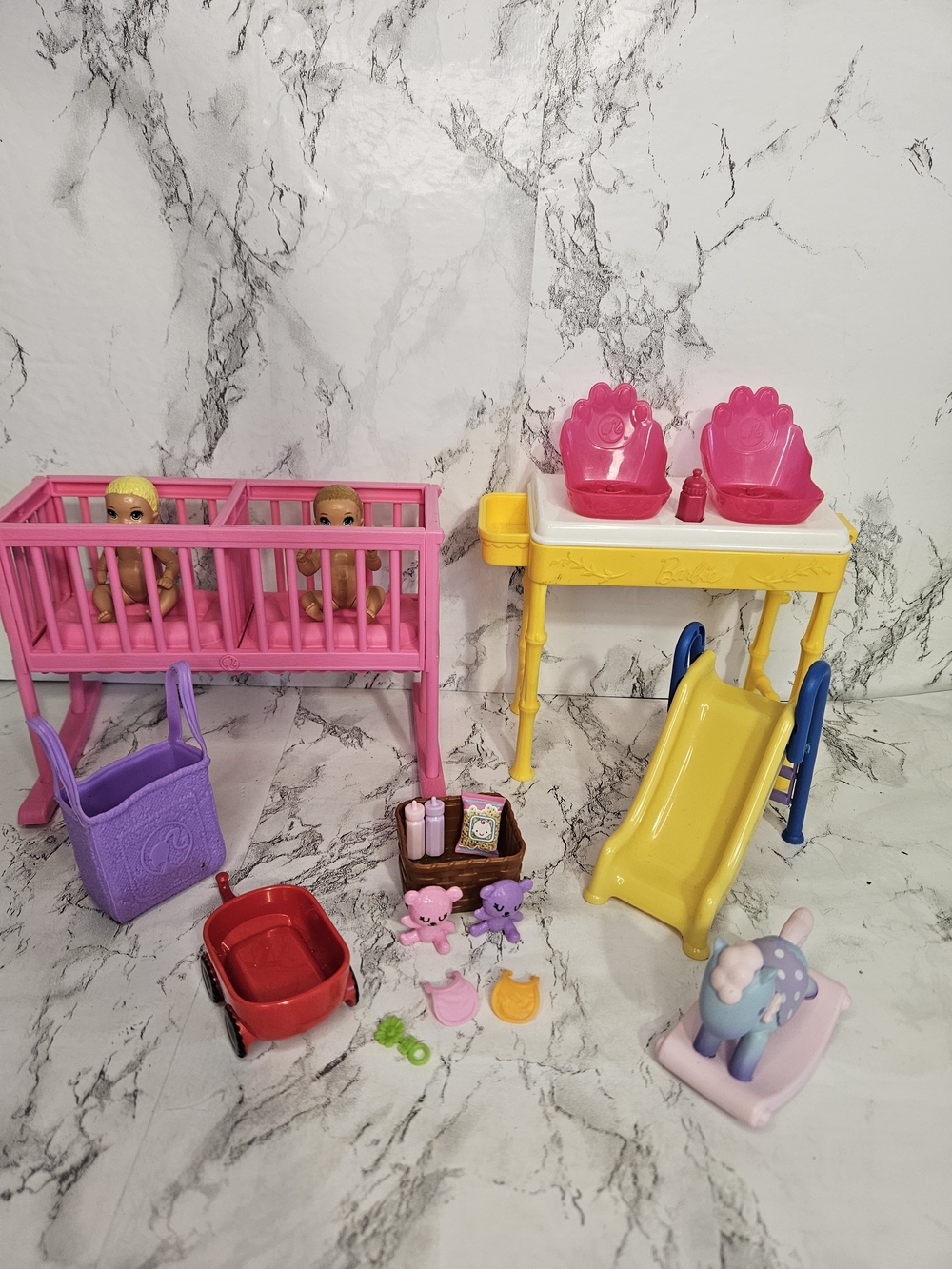 Barbie Playset Nursery Accessories With 2 Babies